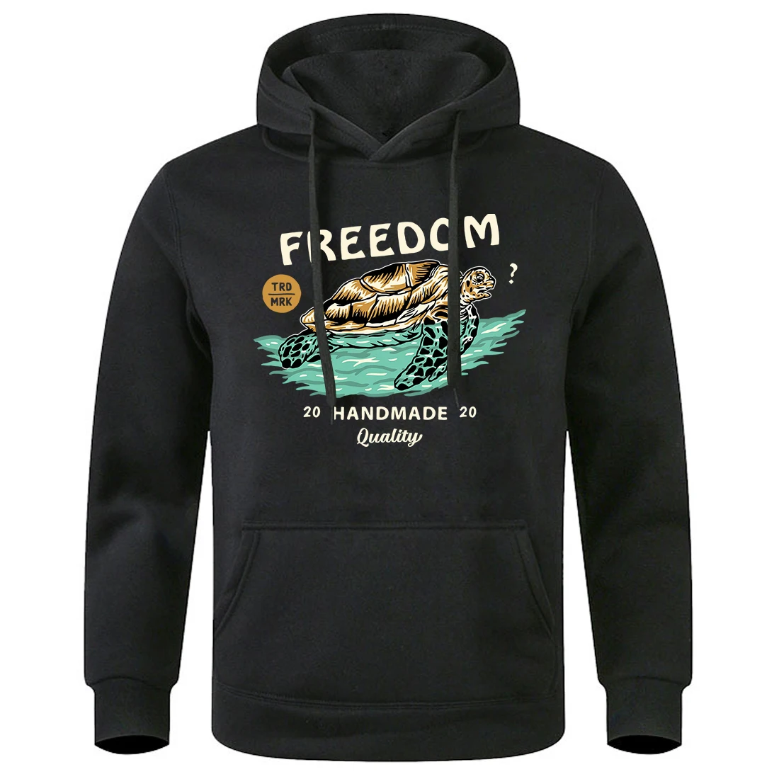 

Freedom Sea Turtle Roam The Ocean Men Hooded Loose Oversized Hoodies Sport Street Fashion Hoody Warm Fleece Winter Sweatshirt