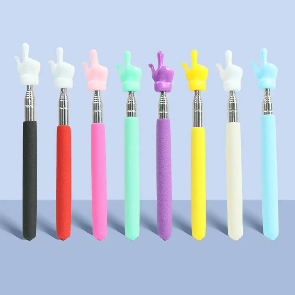 Stainless Steel Telescopic Rod Finger Design Handheld Presenter School Teaching Pointer Stick Teacher Supplies for Classroom