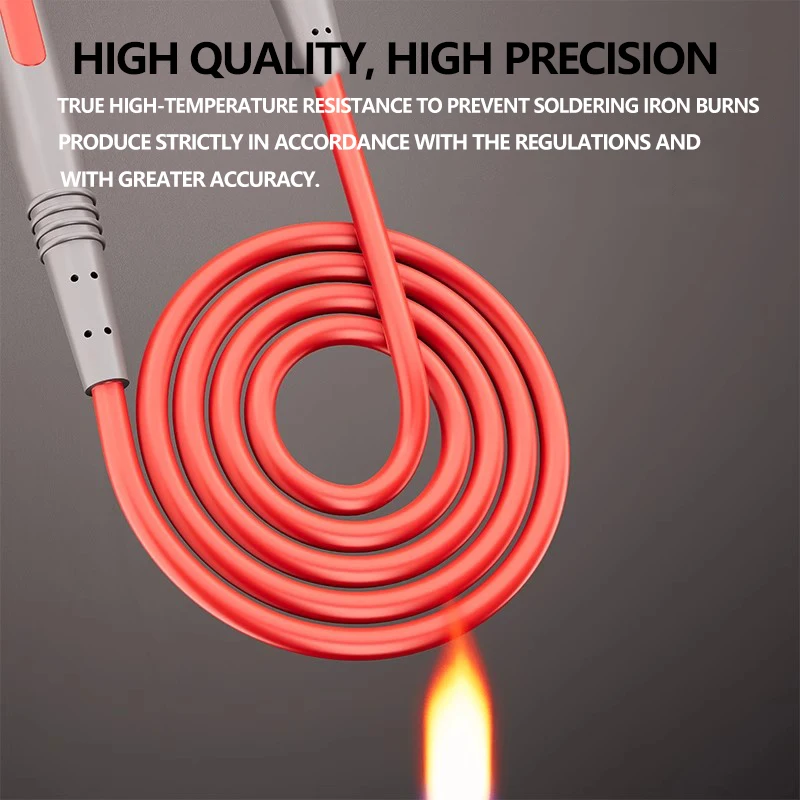 1Pair Soft Universal Digital 1000V 10A Tip Needle Multimeter Test Lead Probe Wire Pen Cable Tester Tool