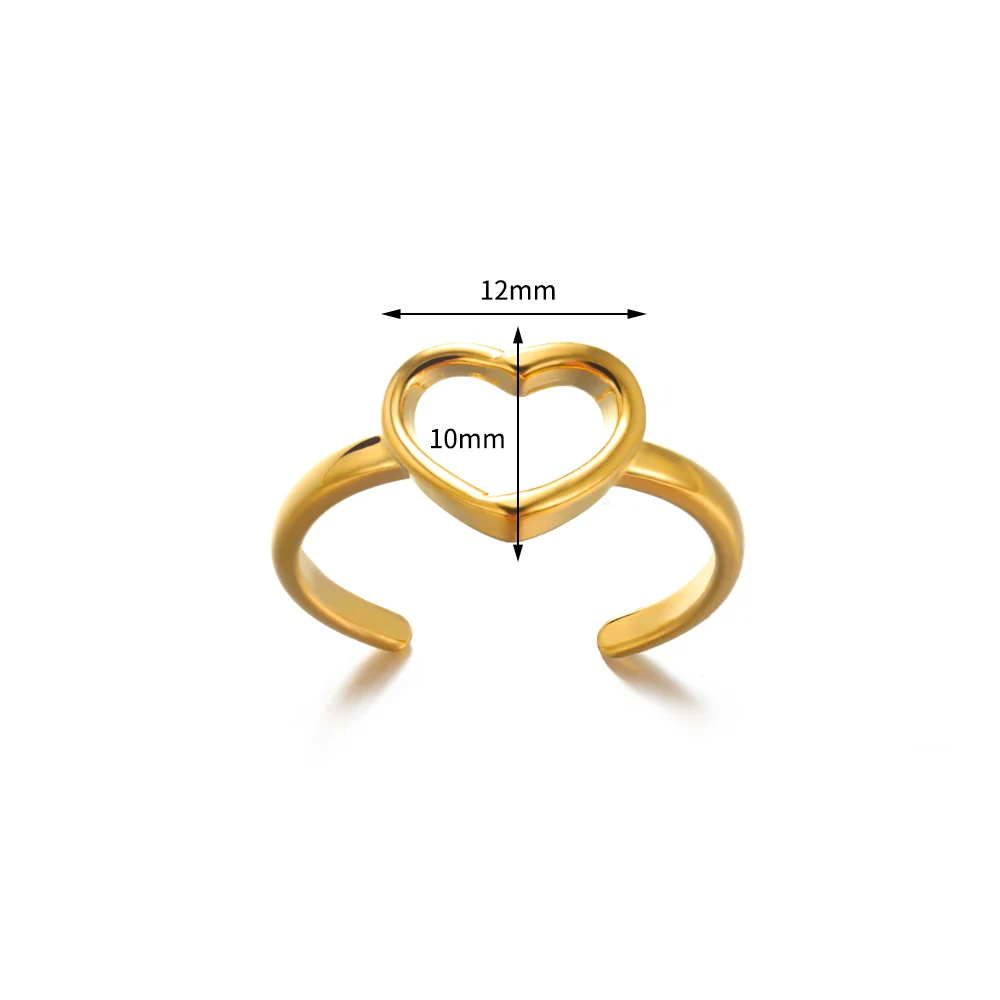 Sa1d77af51f54462f95542591ef1601d3D Stainless Steel Rings for Women Men Gold Color Heart Engagement Wedding Wide Ring Trendy Vintage Geometric Punk Jewelry Gift New Mallzona