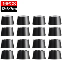 Rubber Pads Floor Protectors for Furniture, Speaker Cabinets, and Cutting Boards (12x8x7 - 16pcs)