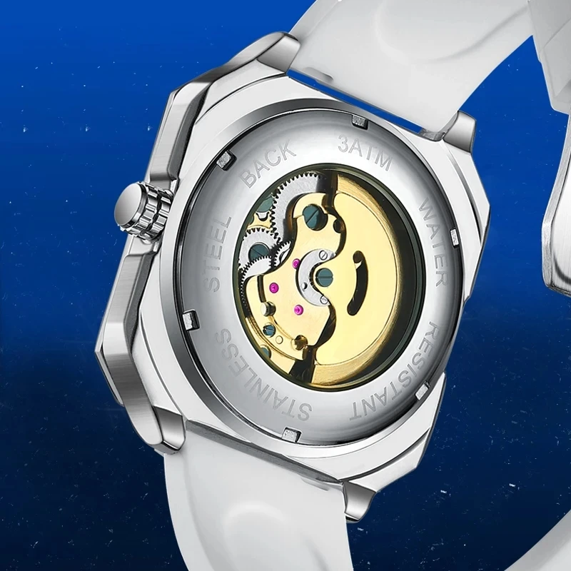 2023 New Top Brand Luxury BOX BINBOND H1133 Tourbillon Mechanical Watch Men Automatic Steel Strap Skeleton Mens Watches
