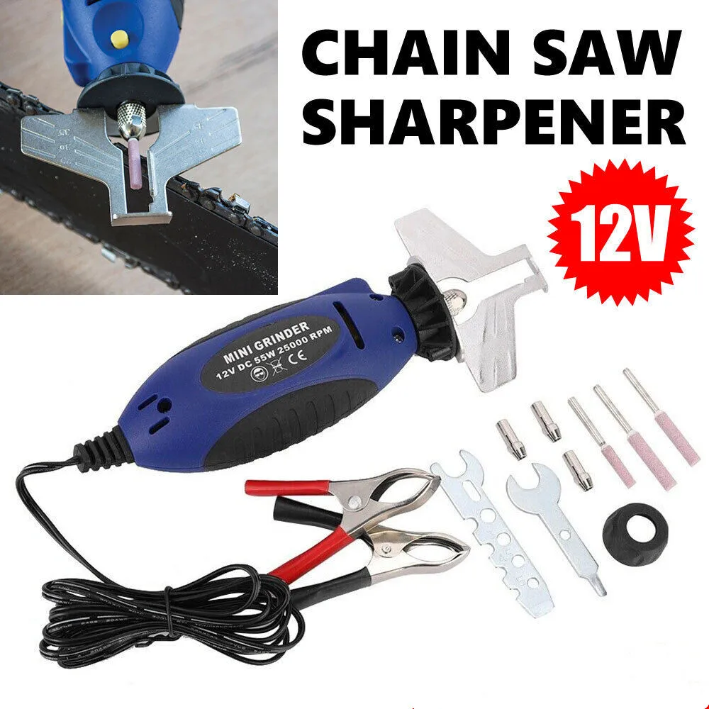 12V Electric Chain Grinding Machine Chain Saw Sharpener Chainsaw Electric Grinder AC 220V Chainsaw Sharpener File Pro Tool