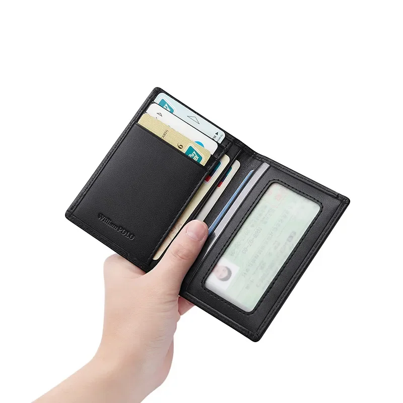 RFID Men's Card Holder Real Cowhide Document Bag Degaussing Mini wallet card holder,credit card holder,card holder,card wallet,document card wallet,wallet card bag