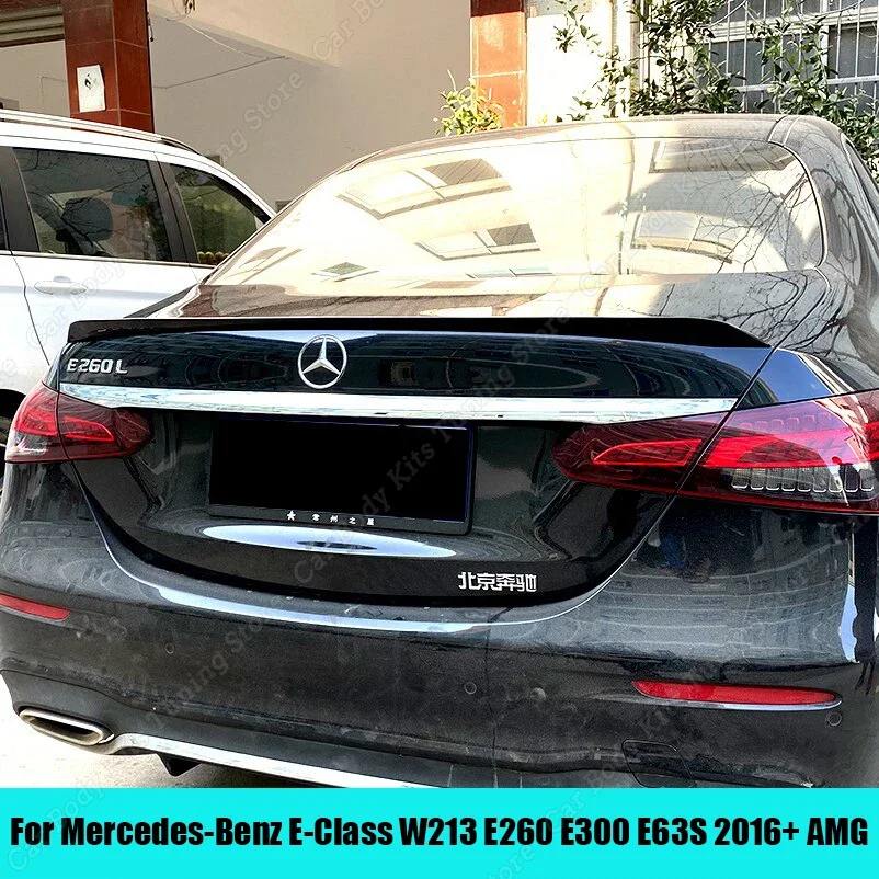 

Car Rear Roof Wing Spoiler Rear Trunk Splitter Diffuser Gloss Black For Mercedes-Benz E-Class W213 E260 E300 E63S 2016+ AMG