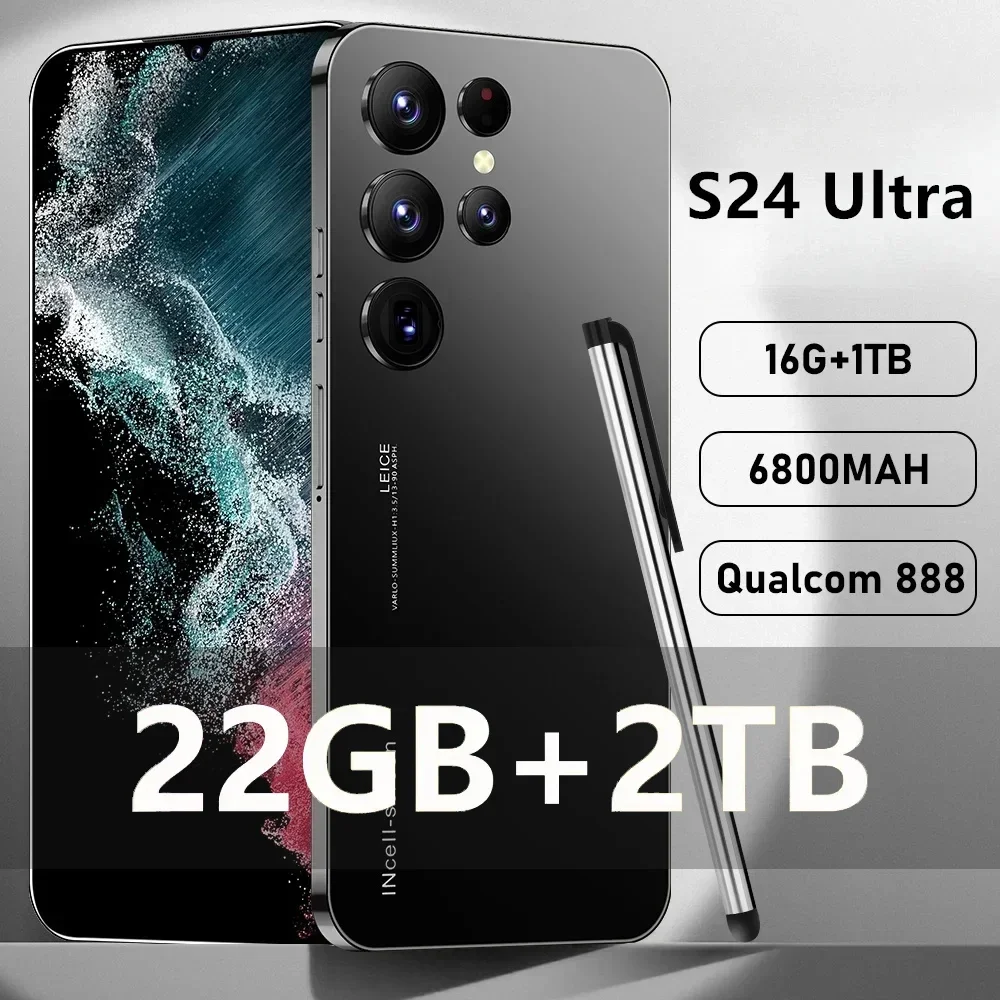 

Оригинальный новый смартфон S24 Ultra 5G, экран 6,8 дюйма, Android 13, 16 ГБ + 1 ТБ, 6800 мАч, камера 48 + 72 МП, телефон с поддержкой Google Play
