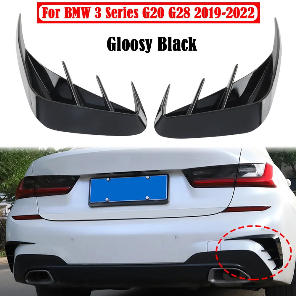 

2x Car Black Carbon Pattern Rear Bumper Splitter Spoilers Canard For BMW 3 Series G20 G28 318i 320i 325i 330i 2019-2022
