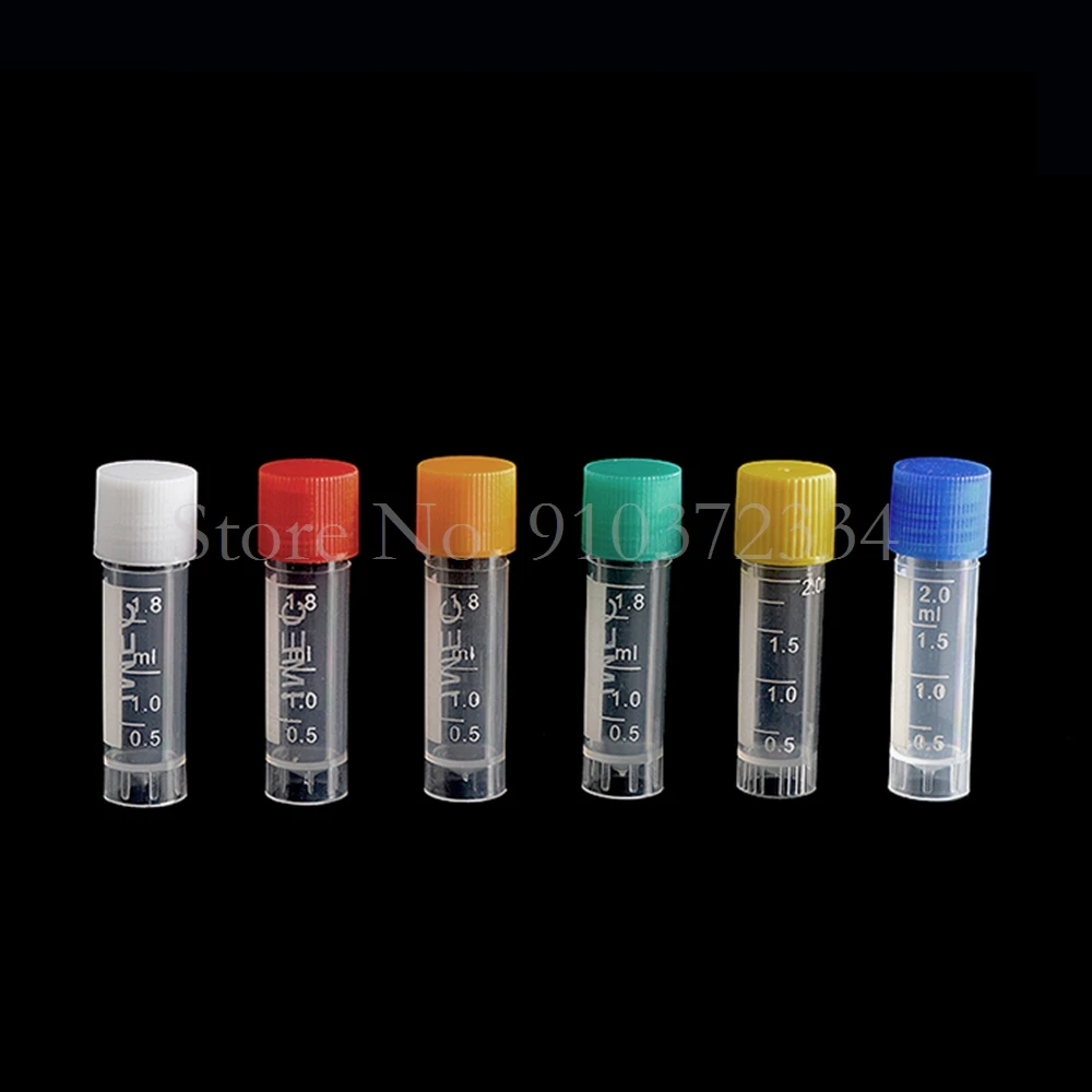 100pieces plastic 1.8ml freezing tube + one piece 100 vents plastic Freezing tube storage box with number