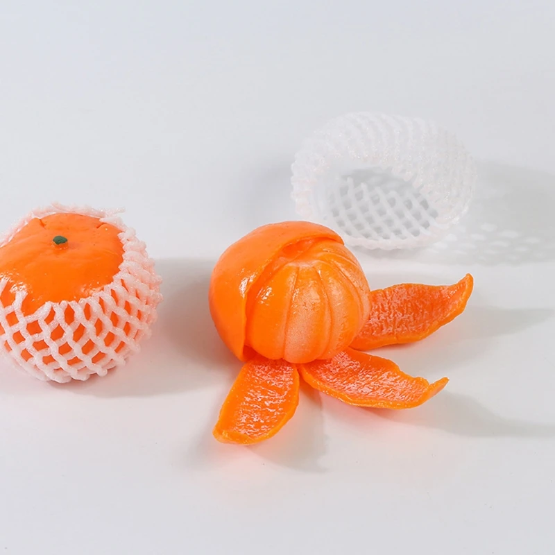 1PC Squeeze Orange Miniature Novelty Realistic Peeling Orange Prank Trick Toy with Slow Bounce Anti-Anxiety Toy D7WF