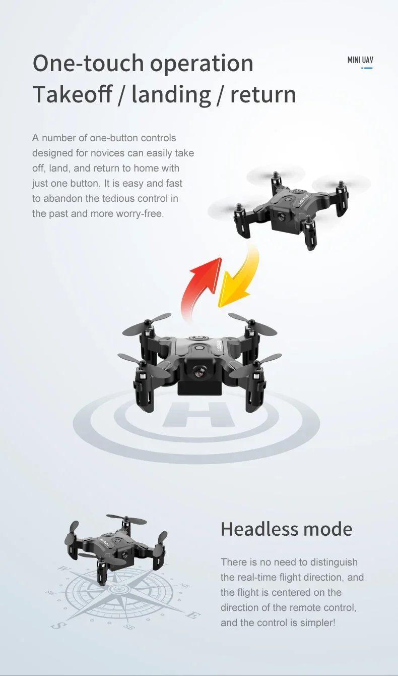 Mini Drone plegable 8k HD 5G Wifi FPV presión de aire mantenimiento de altitud » Mini Drone plegable 8k