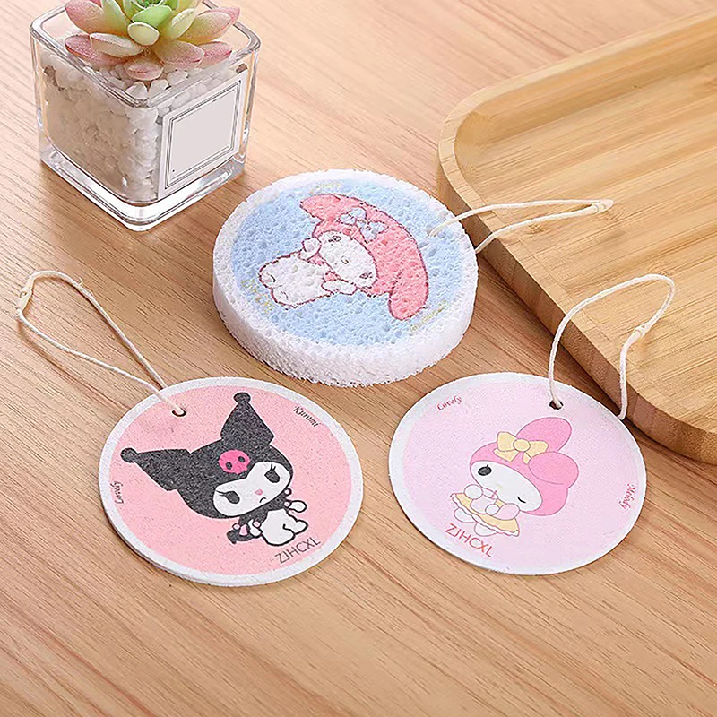 

1 шт. Sanrio Kawaii HelloKitty Чистящая губка Cinnamoroll аниме милая домашняя кухонная посуда мягкая жесткая густая губка для чистки