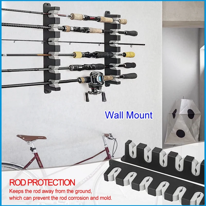 Quality Fishing Rod Holders Wall-Mounted-Simple Deluxe Fishing Rod Rack  Great Fishing Pole Holder For Garage Rod Rack - AliExpress