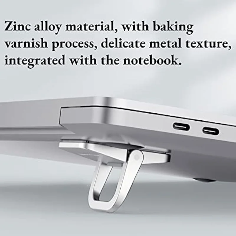 Support Portable Pour Ordinateur Portable - Alliage De Zinc - Pliable - 2 Angles Réglables - Anti-Dérapant - Noir