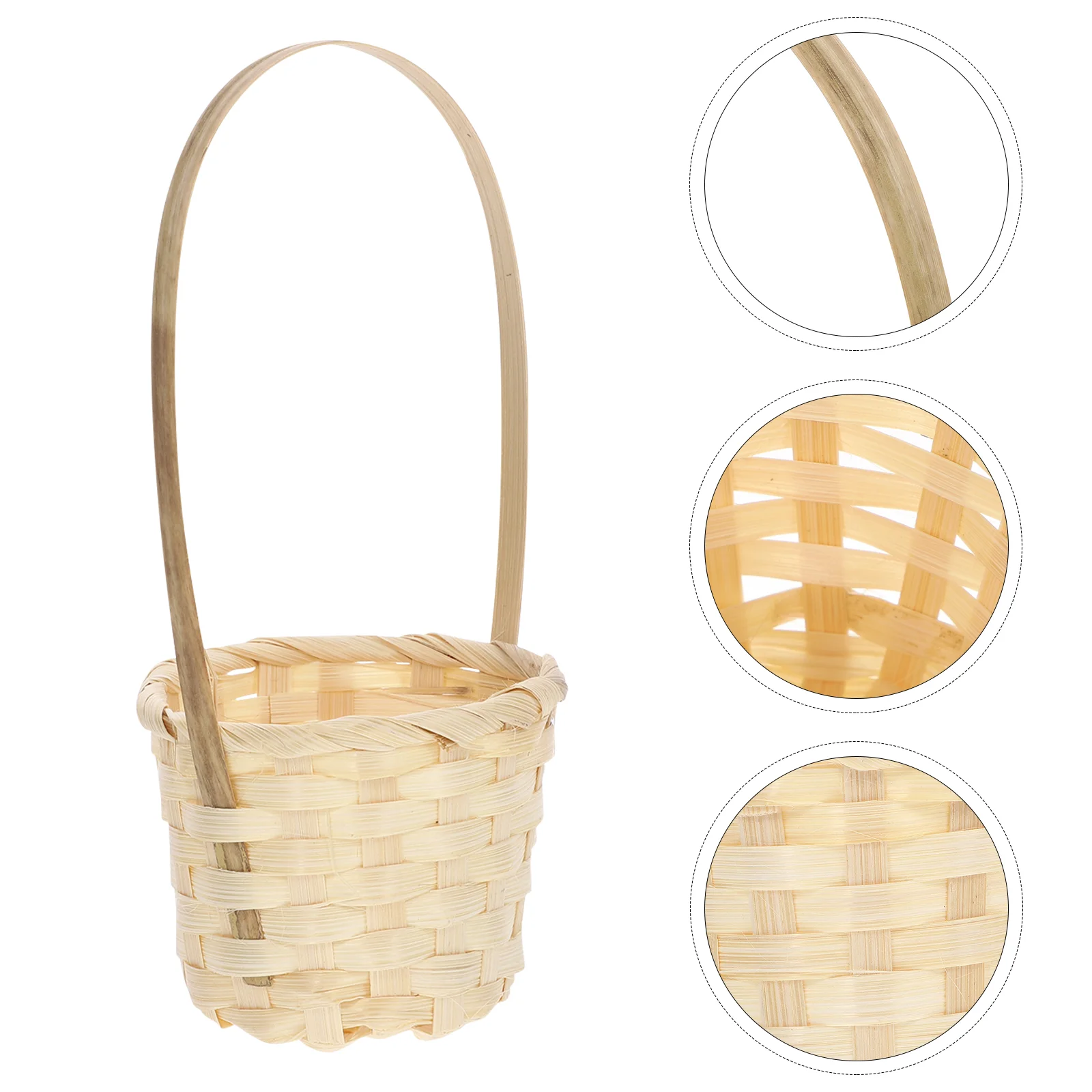 

Bamboo Woven Storage Baskets Miniature Flower Basket Hand-Woven Flower Basket Multi-Functional Basket Storage Holders