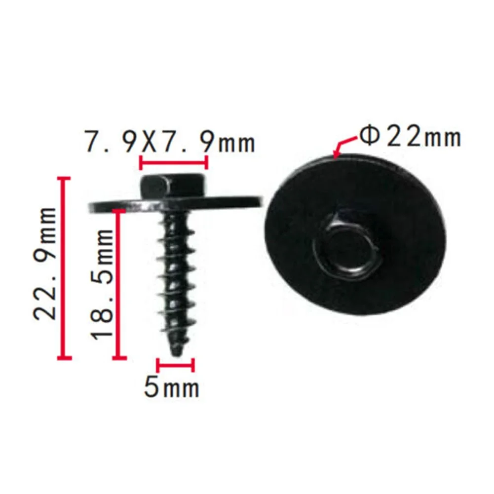 20pcs/set For BMW Front Fender Liner C-Clip Hex Bolt Screw Kit  