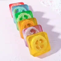 Savon à l'huile de citron et de luffa, 100g, naturel, biologique, fait à la main, nettoyage du visage, blanchiment de l'acné, huile essentielle 4
