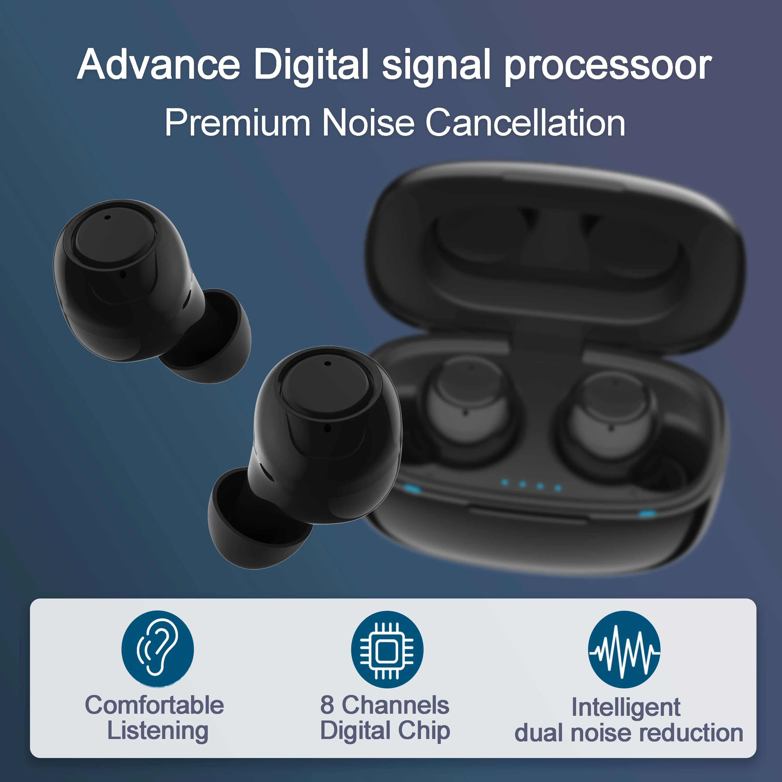Mini Hearing Aid Rechargeable 2023 Digital CIC Adjustable Tone Hearing aids for deafness elderly Moderate to Severe Loss Ear Aid 2