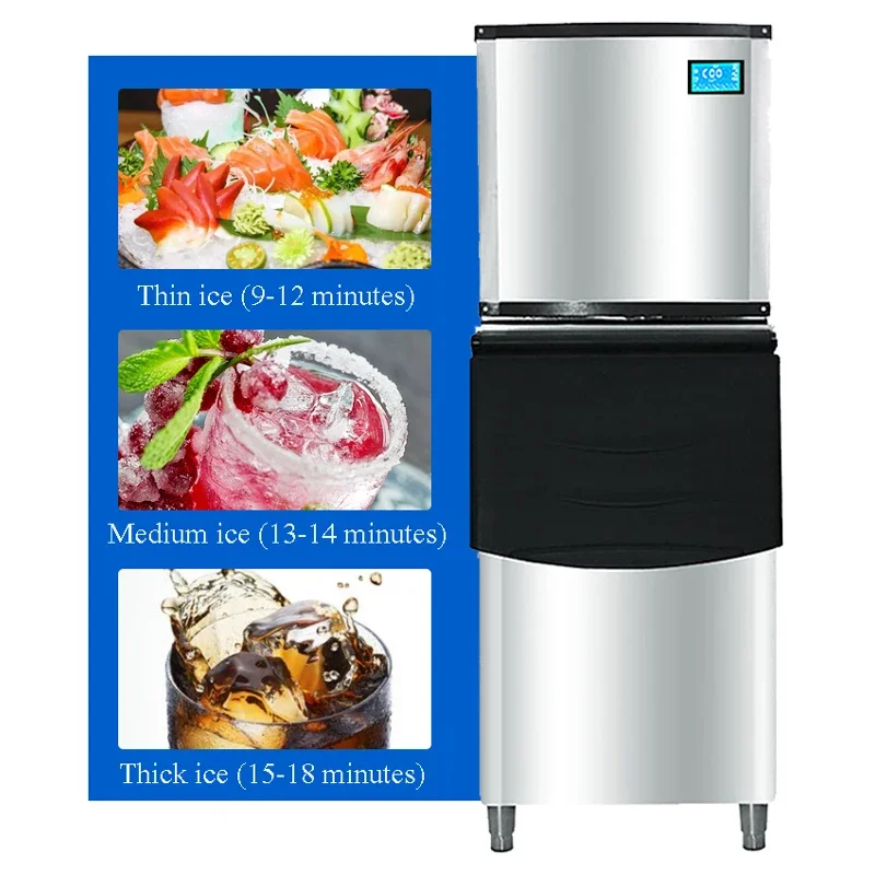 PBOBP 350LBS 550LBS/24Hour Ice Cube Maker Machine 300LBS Storage Cabinet LCD Screen Home Appliance for Bar Restaurant Commercial - Image 5