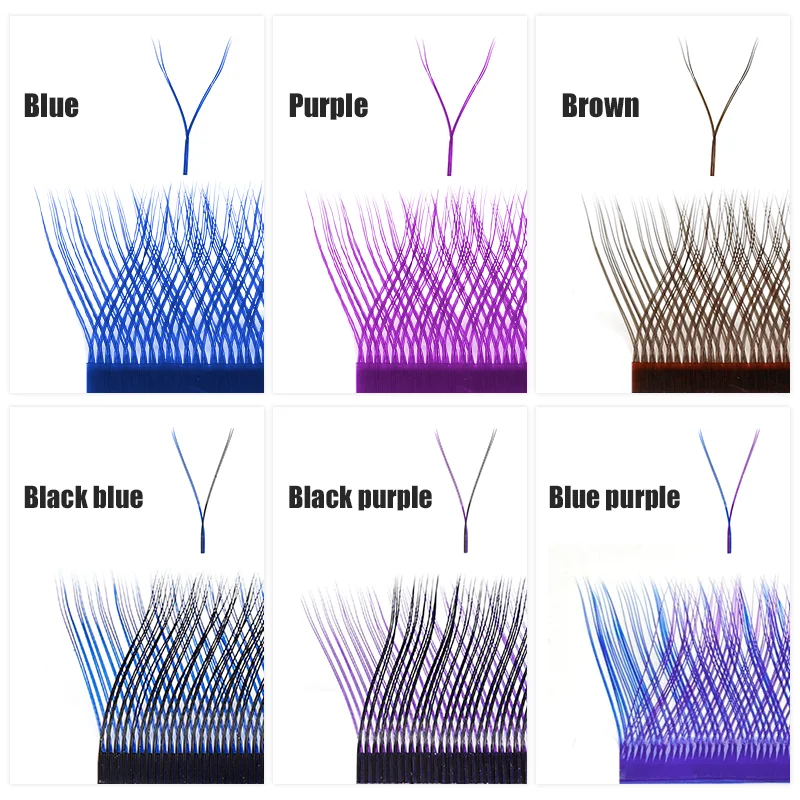 

NATUHANA YY Shape Eyelashes Extension Two Tip Lashes C/D Curl Ombre Color Natural Eyelashes Mesh Net Cross False Eyelash Makeup