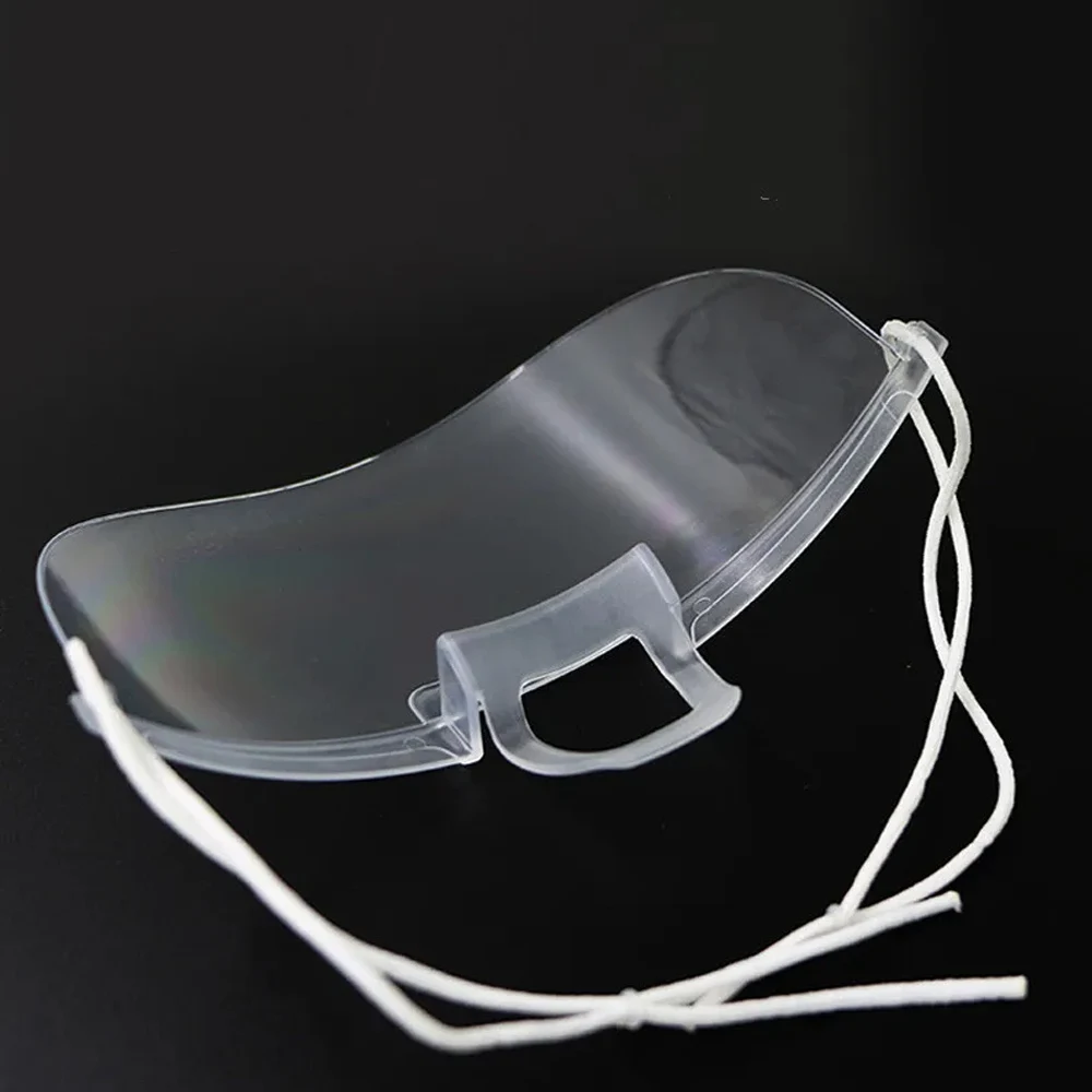 10Pcs Reusable Transparent Anti fog Mask Shield Cover Restaurant School Plastic Anti saliva Mouth Shield Mouth Mask Cover face mask