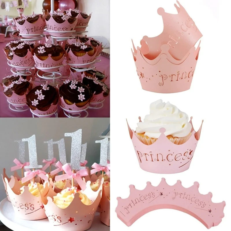 Piriuuo Lot De 50 Couronnes De Cupcake - Paillettes Dorées