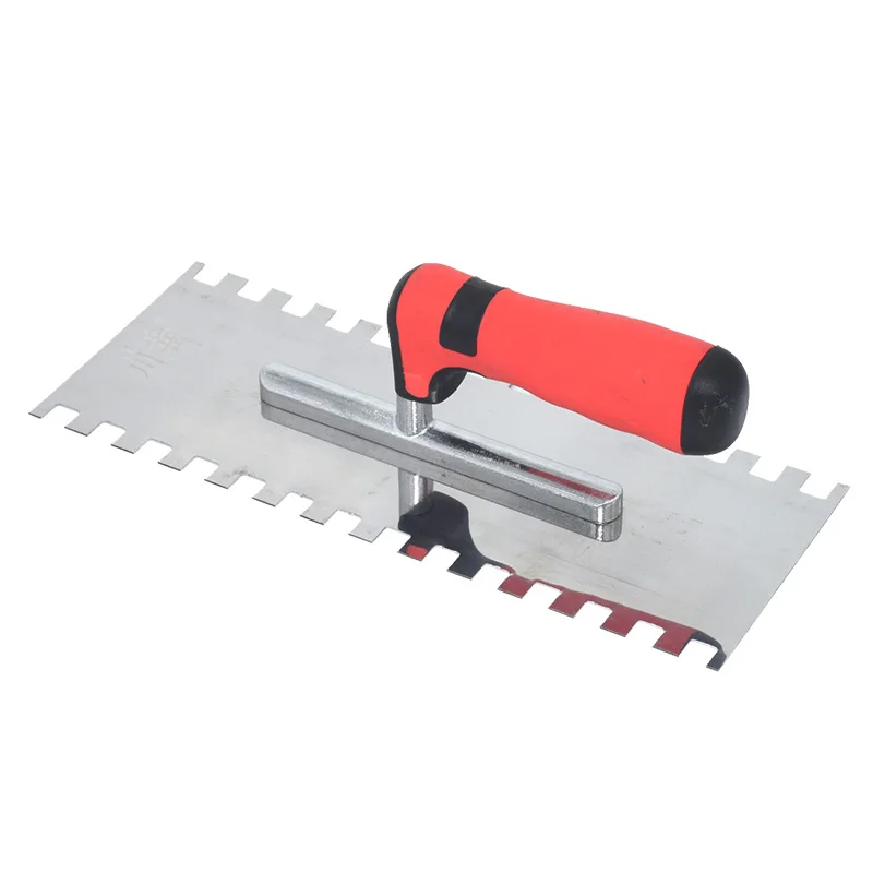 Two Side 10mm Squared Notch Tile And Flooring Trowel 11.02X4.33 inch Stainless Steel Trowel Ergonomic Rubber Grip Comfort Handle