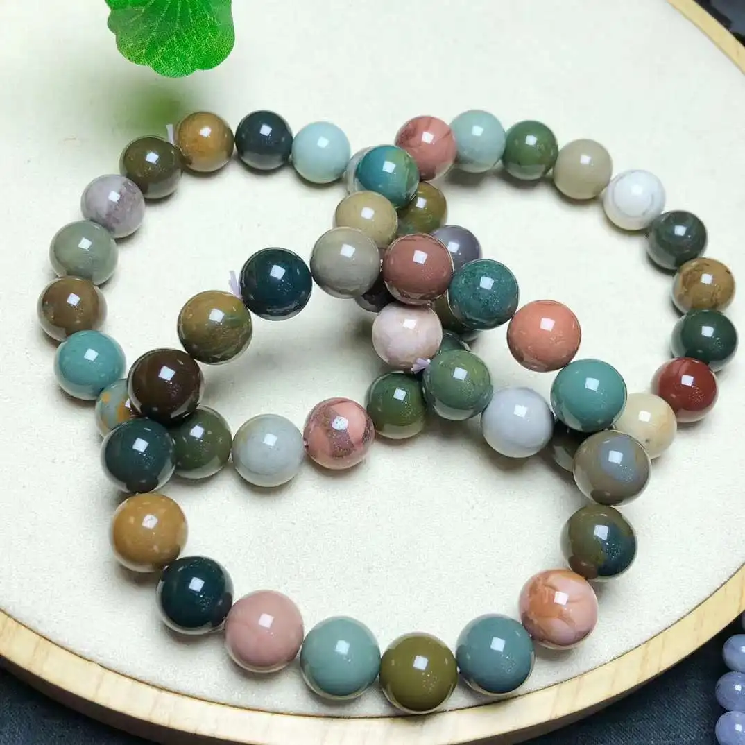 

Natural Colorful Alxa Agate Bracelets 8-10mm Round Beads Simple Design Bracelet For Women Gift