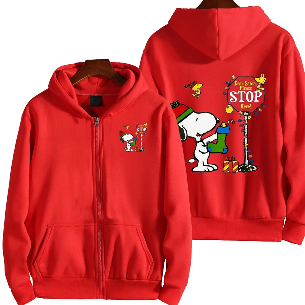 thumbnail image 1 of Sudadera con capucha de dibujos animados de Snoopy Charlie Brown para hombre y mujer, sudadera de gran tamaño con cremallera, nueva chaqueta de pareja de dibujos animados de anime, 1 of 5