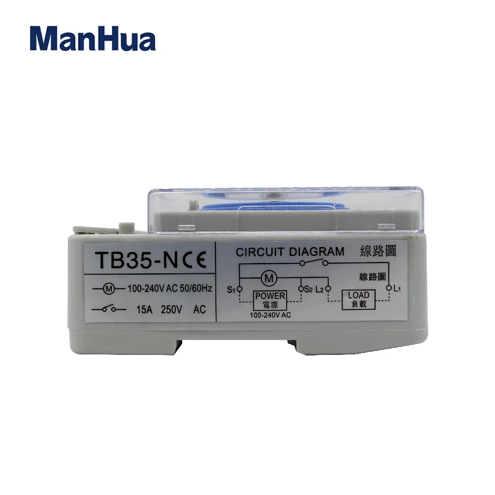 ManHua TB35N 100-240V 15A Din Rail Water Heater Programmable Timer switch Time Controller Mechanical Timer Switch 6