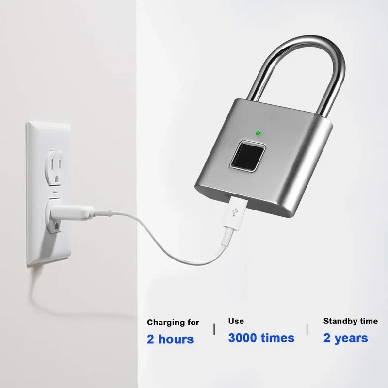 TUYA APP Smart Bluetooth 10 Fingerprint Door Lock Padlock Quick Unlock Zinc Alloy USB Rechargeable Locker Door Lock