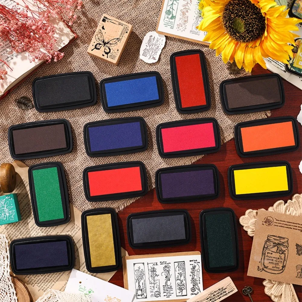 Portable Colorful Ink Pad Easy to Use Rectangular Inkpad School Accessories Self Ink Stamp for Planner Stamps Scrapbook