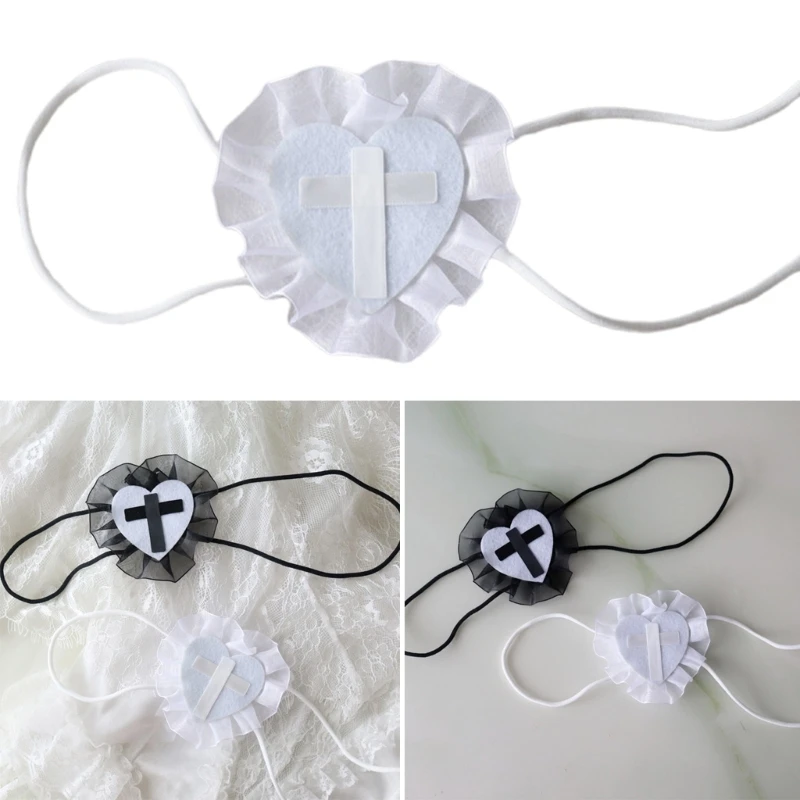 

Anime Cosplay Eye Mask Lolita-Girls Cute Eyeshade Cross-Embroidery Single Eye Mask Blindfold Cartoon Eye Patch Props