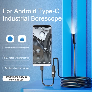 Type-c 5.5/7mm Endoscope Scope Camera 1m 1.5m 2m for Car Scenarios Endoscope Camera with 6 Led Lights Ideal for Car Engines 1