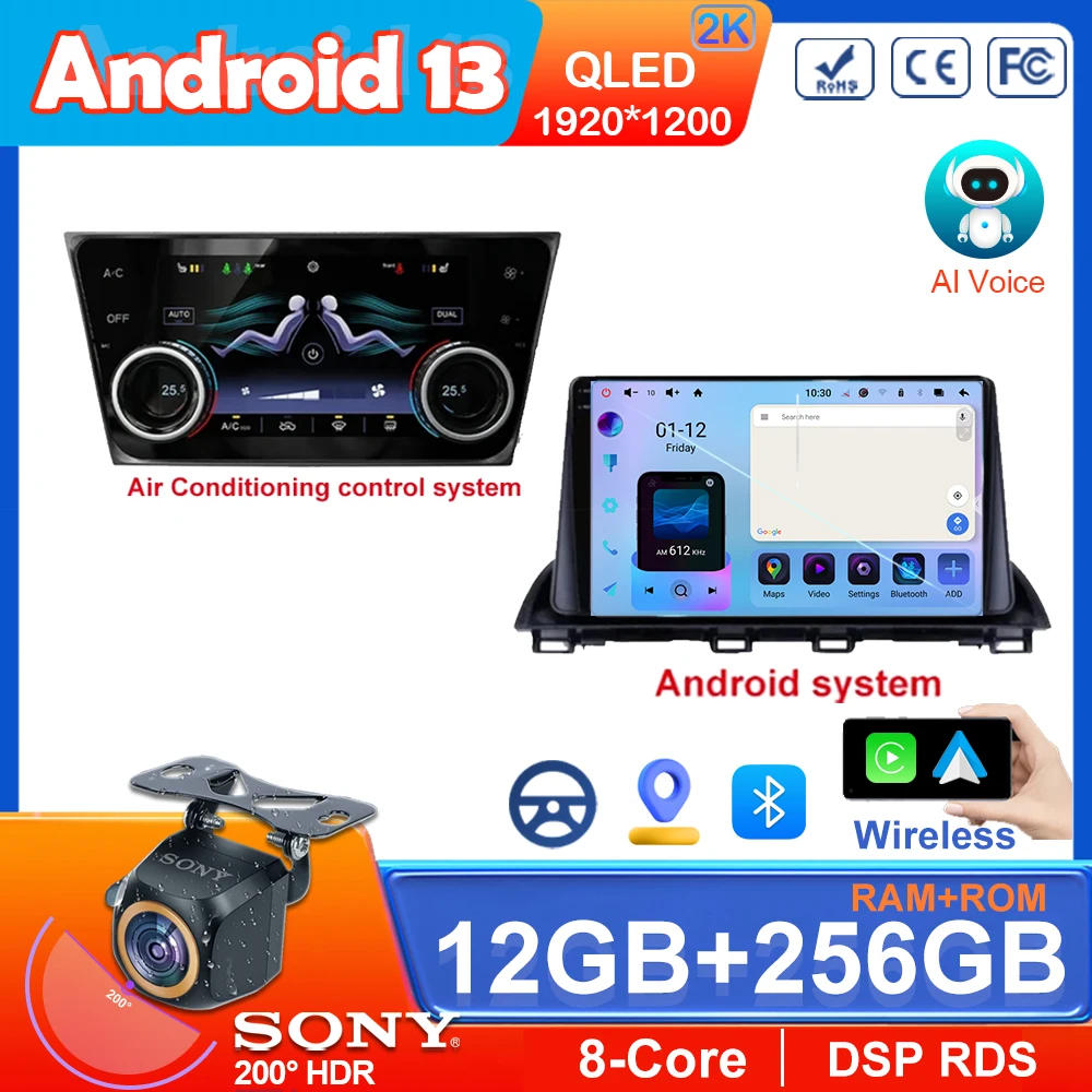 Android 13 Per Mazda 3 Axela 2014 - 2019 Car Dvd Auto Radio Stereo Lettore Multimediale Navigazione Gps 5G Wifi Bt No 2Din Dvd Cpu