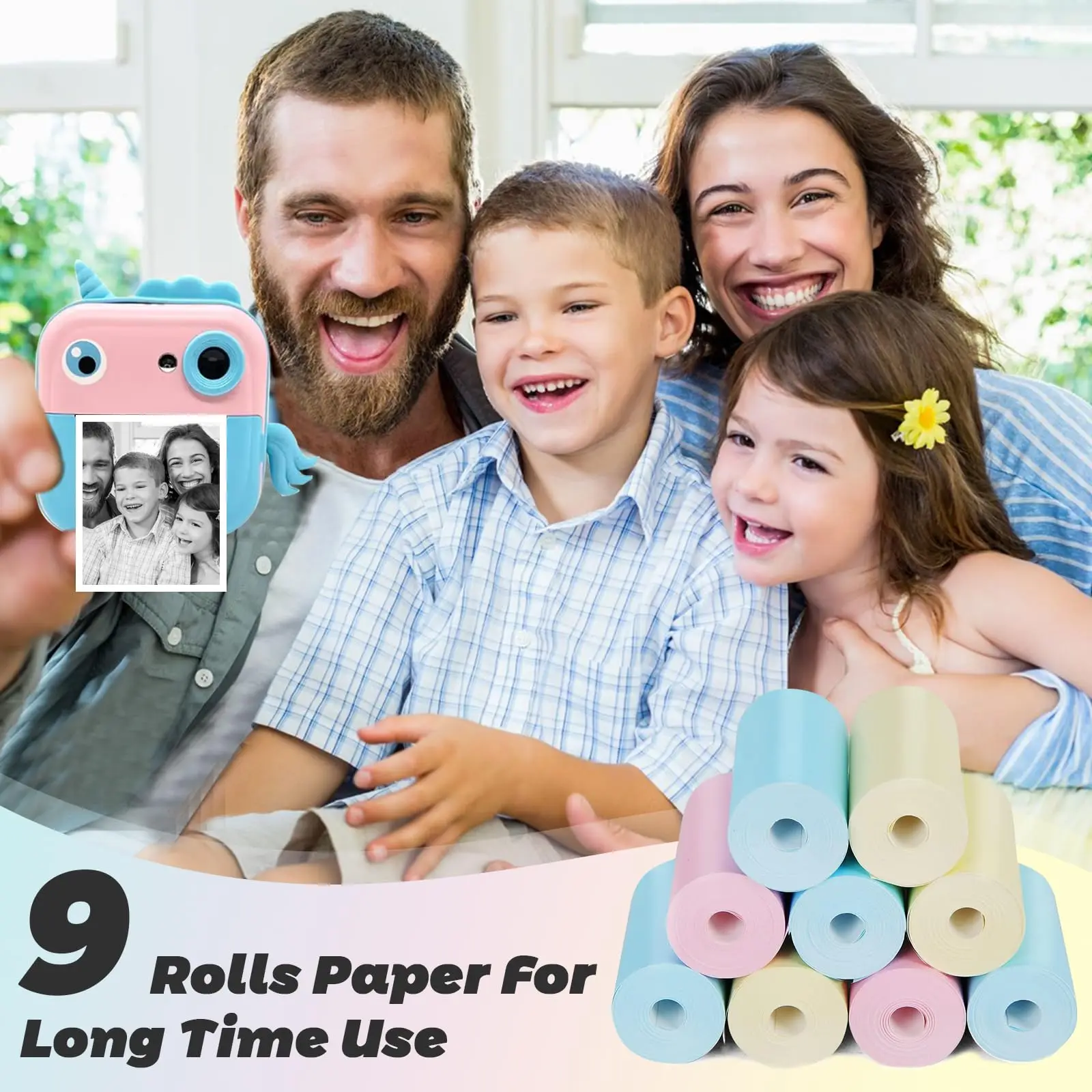 Kids Camera 7-Color Thermal Paper 57x25mm - Non-Stick BPA-Free for Instant Camera/Printers, Travel Diaries/Event Keepsakes