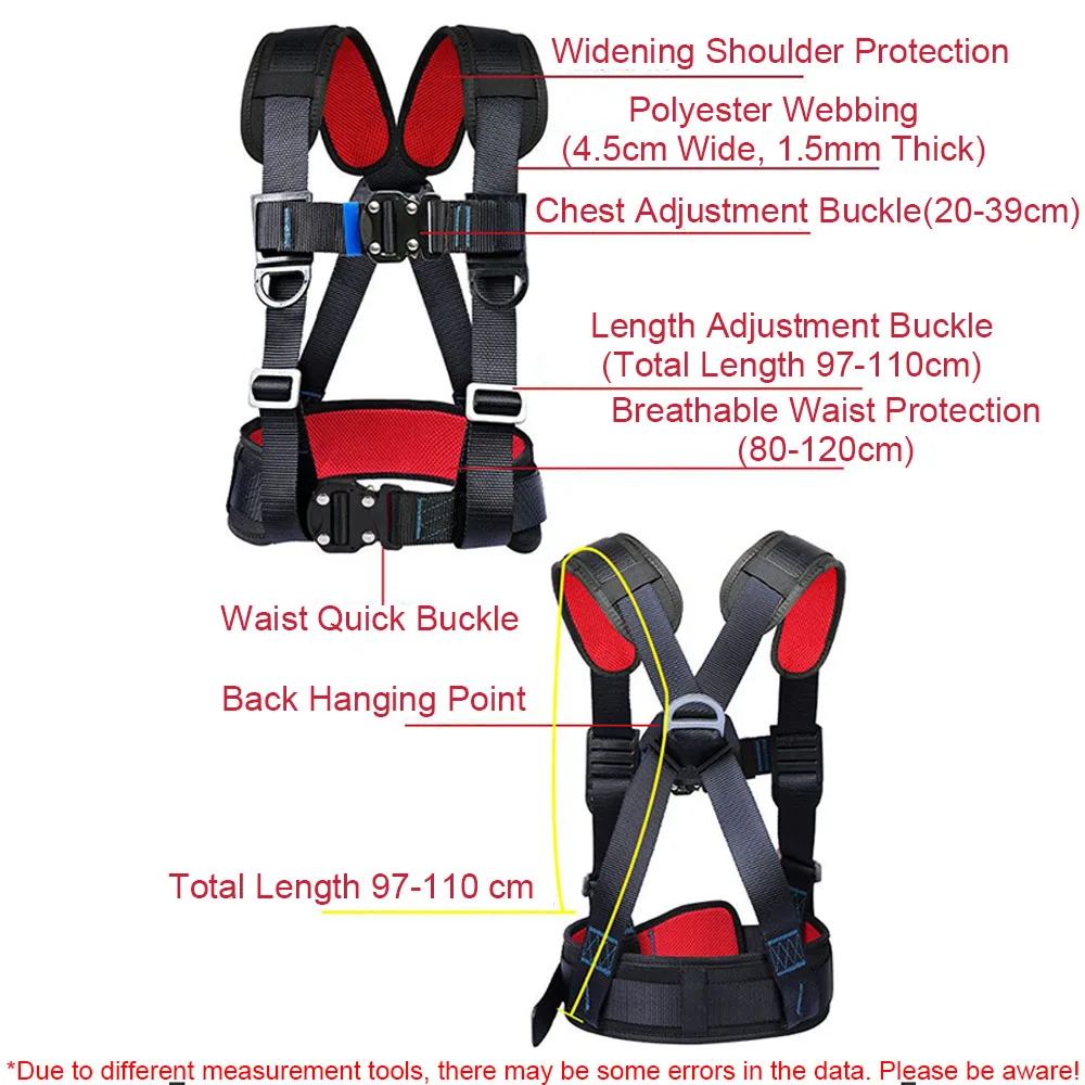 High-altitude Work Safety Belt Three Point Harness Safety Ropes Hook safety harnesses anti fall safety rope set Outdoor Rock Climbing Electrician Construction Equipment