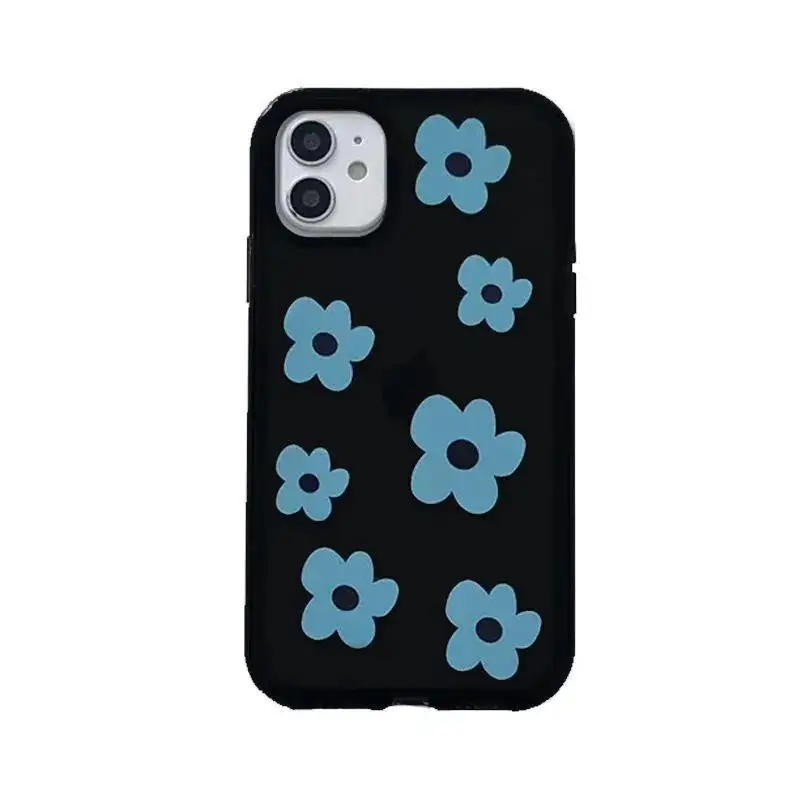 Cool Art Flowers Black iPhone Case