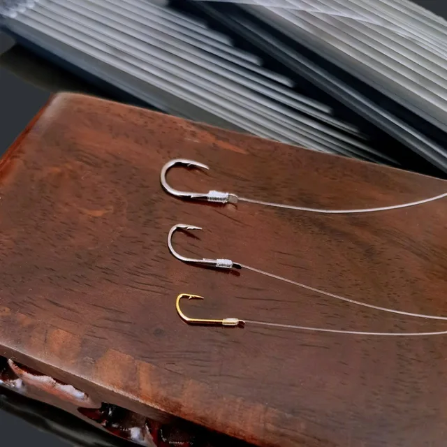 10pcs/set Double Hooks Fishing Line High Strength Thread and Swivels Fishing Accessories Thread Swivels with Hooks Kit 5
