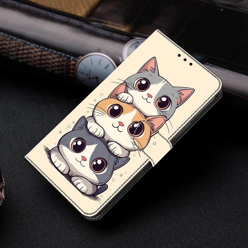 Chic Painted Leather Wallet Flip Phone Case