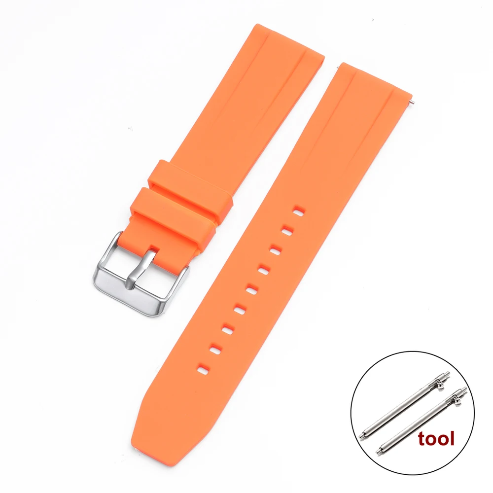 Universal Waterproof Silicone Sport Wristband - Quick Release Rubber Watch Band