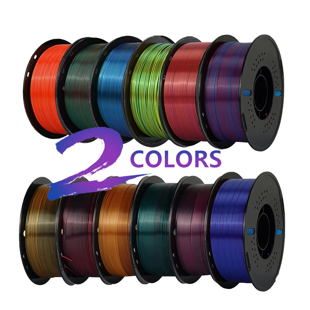 Multicolor Filament Bicolor Silk PLA 2Color for 3D Printing Plastic 3D ...