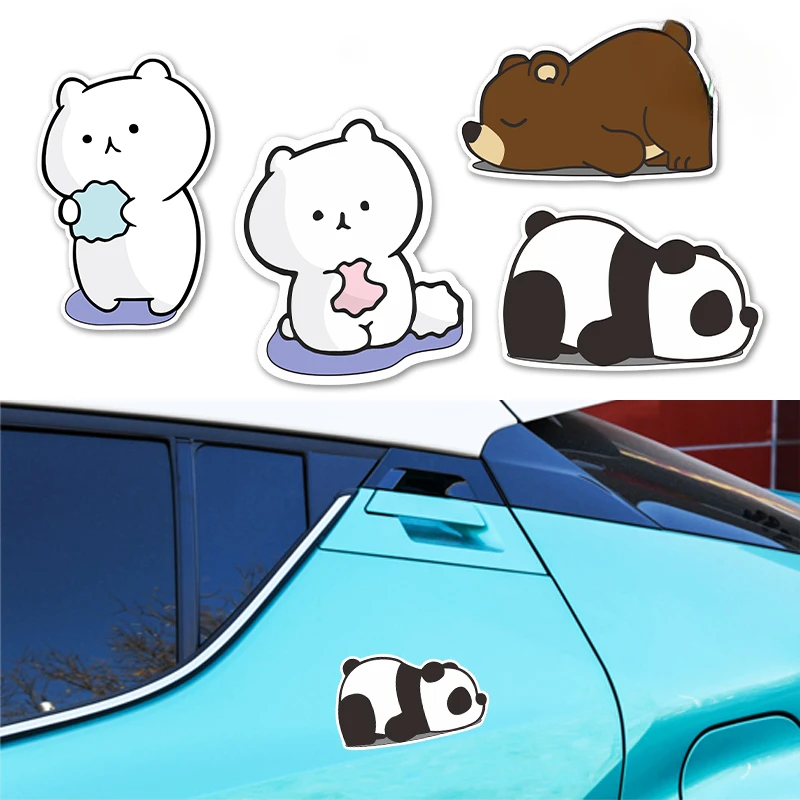 

Car Stickers Cute Panda with Cool Scratches on Both Sides of The Body Blocking Paper Length and Creative Paper Spoof