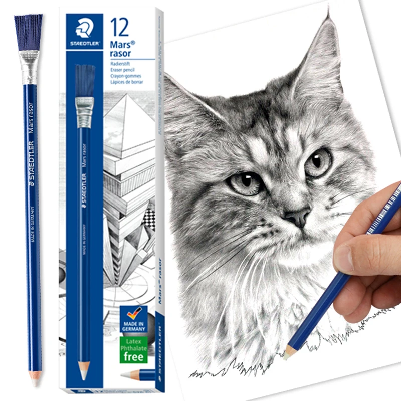 1/3 pezzi Staedtler Mars Rasor 526 61 Gomma con pennello per cancellare il puntatore per penna a sfera, inchiostri per scrivere e disegnare - immagine 2