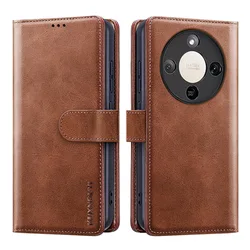 Premium Flip Leather Wallet Phone Case Cover - Honor X9c Smart (Style 1 Brown)