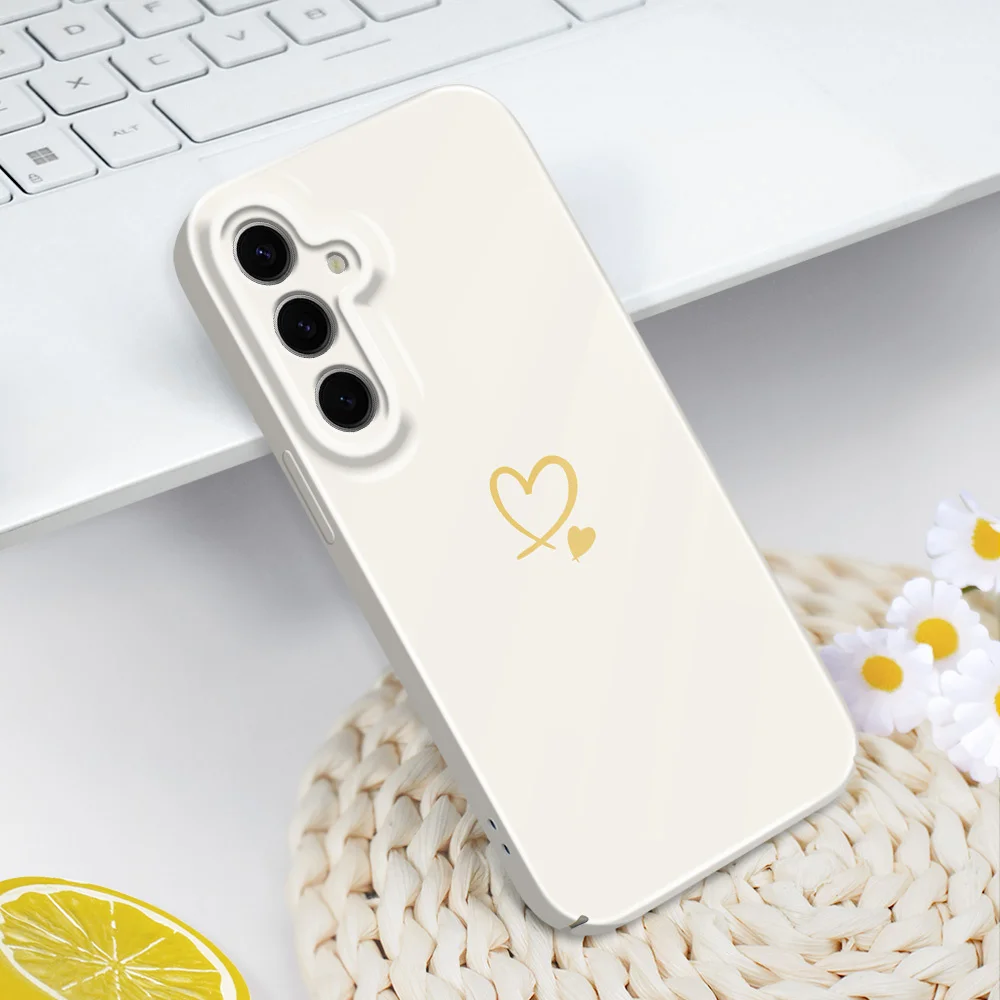 Elegant Simple Love Heart Phone Case - Chic Hard Cover Design
