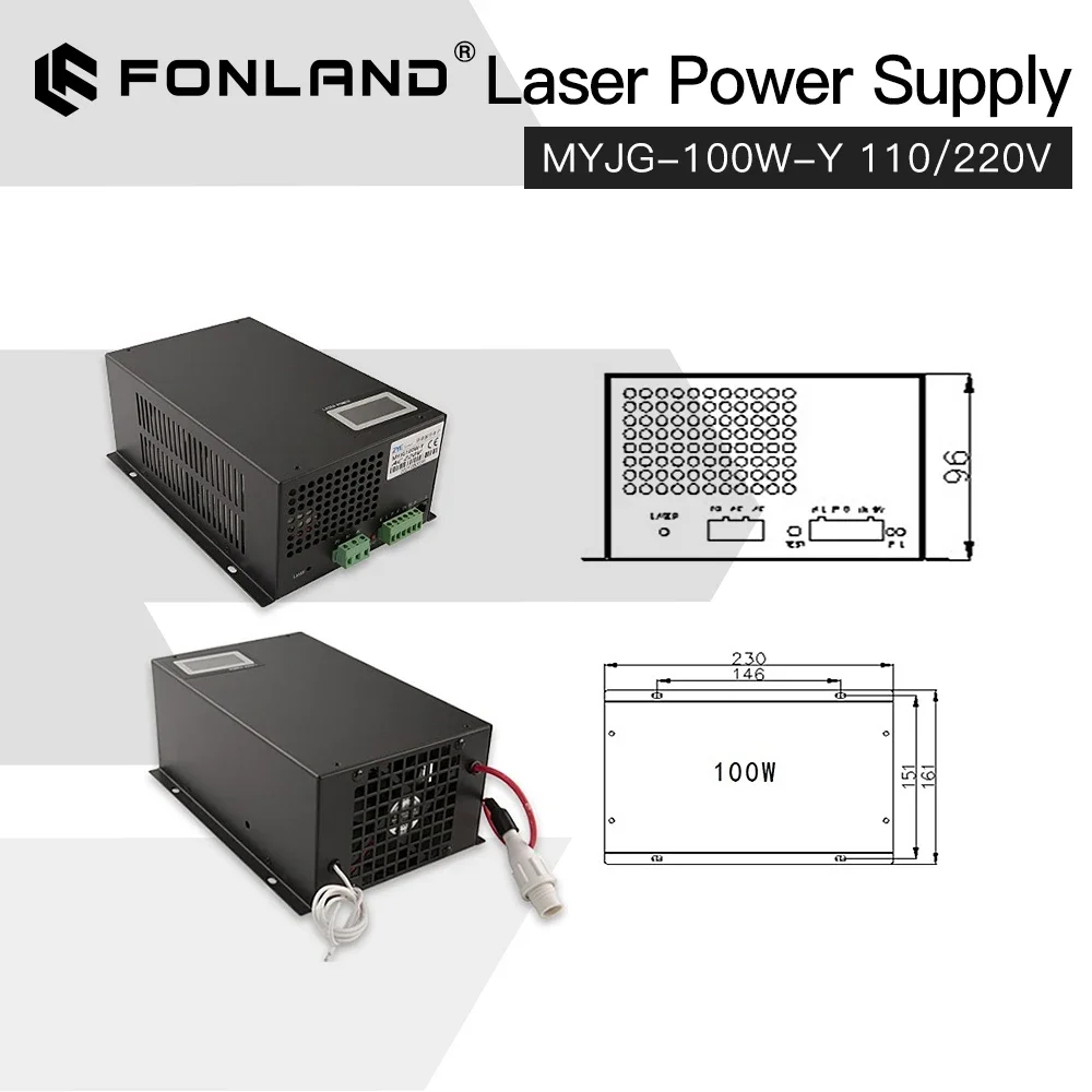 Fonland MYJG-100W CO2 Laser Power Supply Source for Reci W2 T2 EFR YongLi CDWJ CO2 Laser Tube Engraving Cutting Machine Category