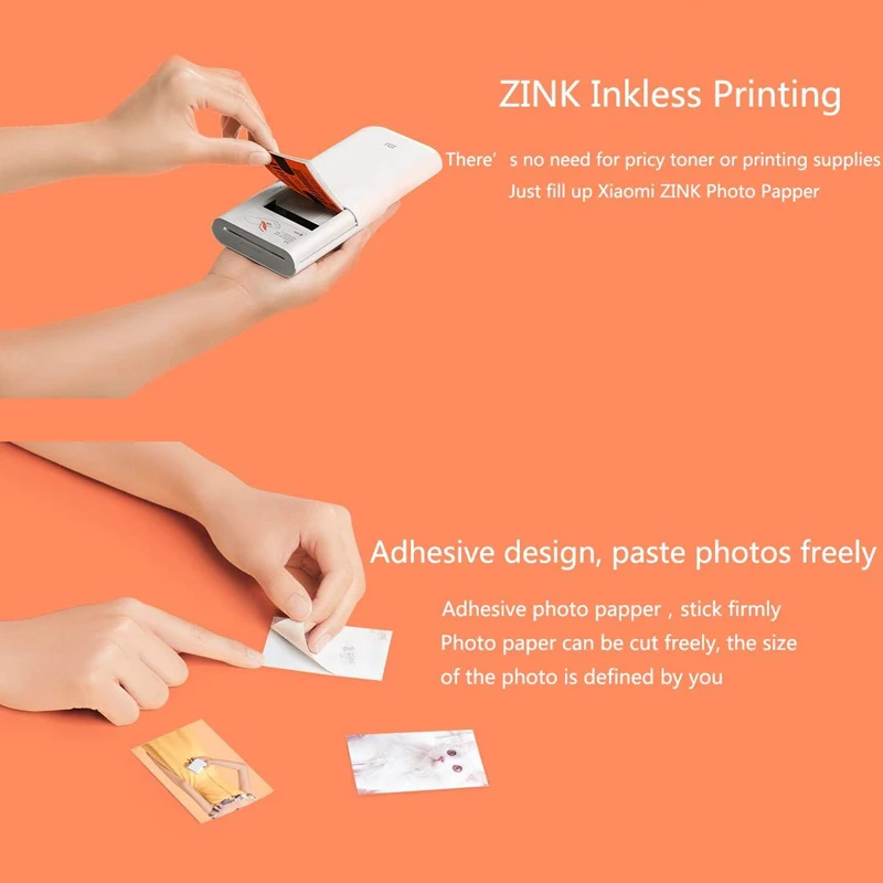 Mi Portable Photo Printer Paper Sheets ZINK Self-adhesive for XiaomiPocket Photo Printer 2x3-inch 20-sheets Paper printer sticker paper photo paper