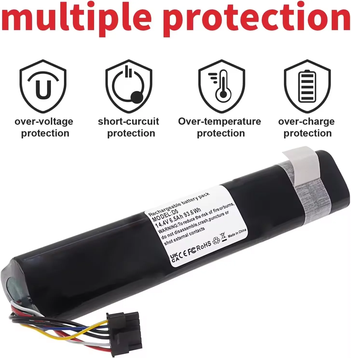 12.8Ah Replacement Battery For Neato D7 D6 D5 D4 D3 Robotic Vacuum Cleaners 14.4V 9800mAh Li-Ion Battery,Part Number: 945-0225 3