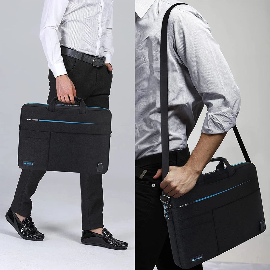 Domiso-maleta Multifuncional para Laptop Bolsa de Mensageiro Espesso com Porta de Carregamento Usb 14 in 156 in 17 in - Imagem 3