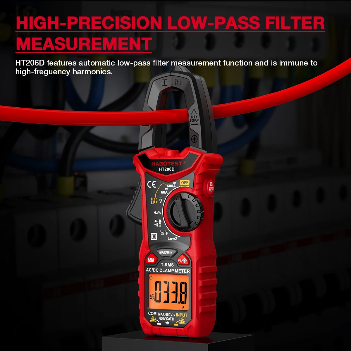 Digital Clamp Meter Multimeter Pinza Amperimetrica True RMS High Precision Capacitance NCV Ohm Hz Tester